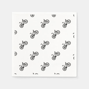 Serviettes Jetables Doodle simple dessiné à la main de vélo