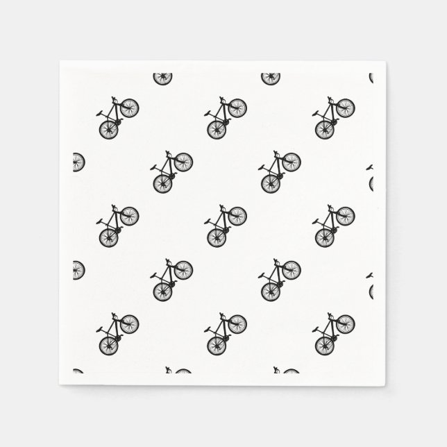 Serviettes Jetables Doodle simple dessiné à la main de vélo (Devant)