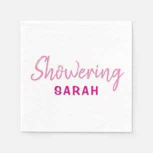 Serviettes Jetables Doucher les serviettes Maman-To-Be en rose & blanc