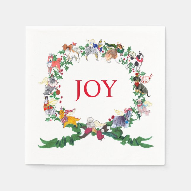 Serviettes Jetables Douze Chiens de Noël 2015, v.2 (Devant)