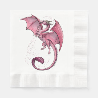 Serviettes Jetables Dragon rose de l'art Imaginaire du printemps