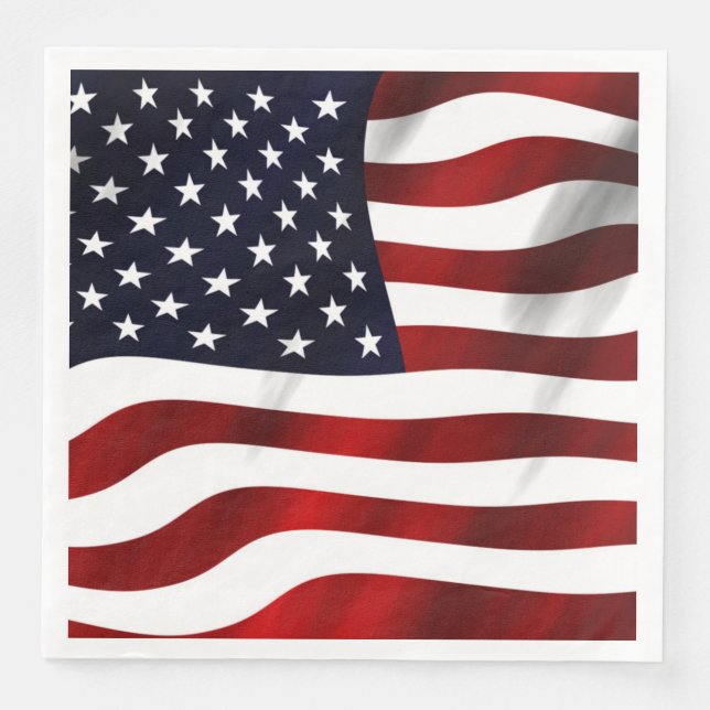 Serviettes Jetables Drapeau américain (Devant)