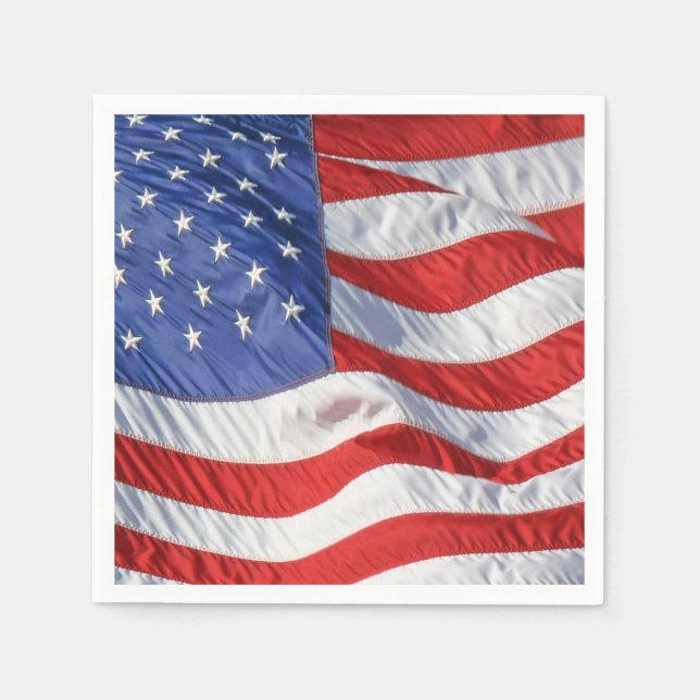 Serviettes Jetables Drapeau américain agitant patriotique (Devant)