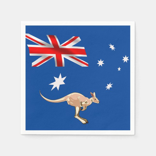 Serviettes Jetables Drapeau australien (Devant)