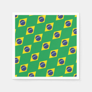 Serviettes Jetables Drapeau brésilien.