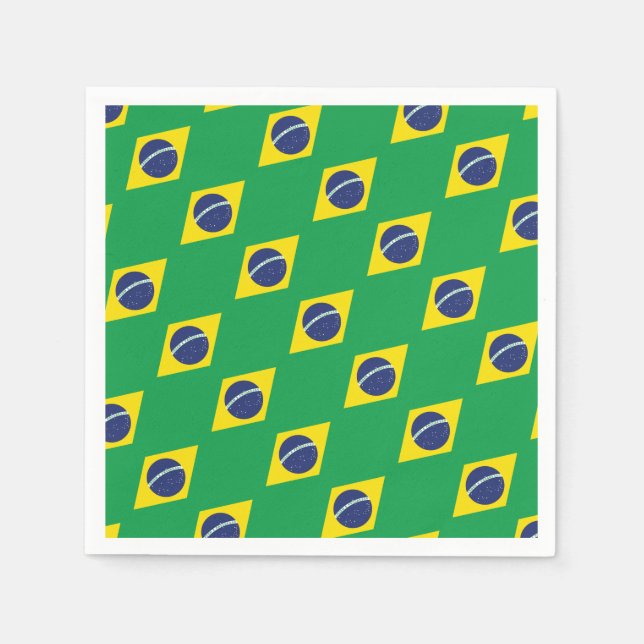 Serviettes Jetables Drapeau brésilien. (Devant)