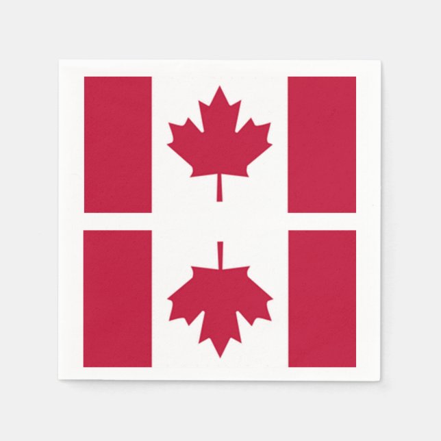 Serviettes Jetables Drapeau canadien Napkin (Devant)