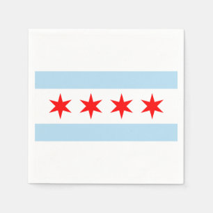 Serviettes Jetables Drapeau de Chicago, Illinois