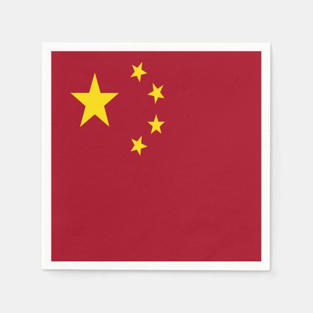 Serviettes Jetables Drapeau de la République populaire de Chine (Devant)