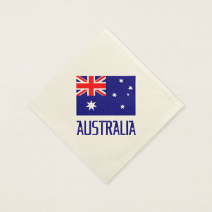 Serviettes Jetables Drapeau de l'Australie et mot