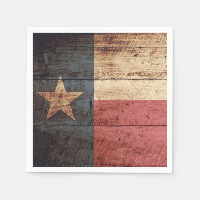 Serviettes Jetables Drapeau de l'État du Texas sur le vieux grain de b (Devant)