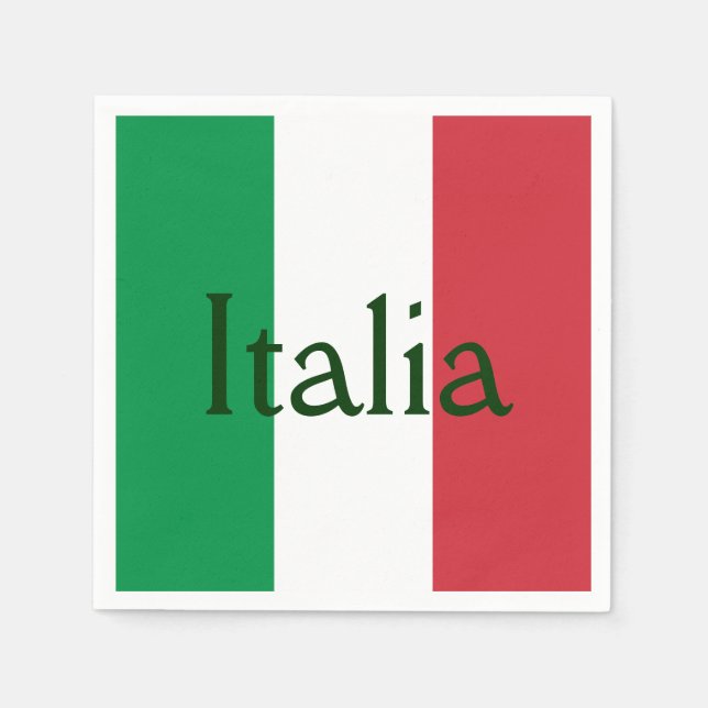 Serviettes Jetables Drapeau de l'Italie (Devant)