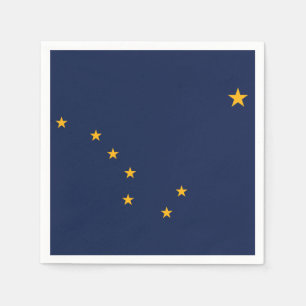 Serviettes Jetables Drapeau d'état de l'Alaska