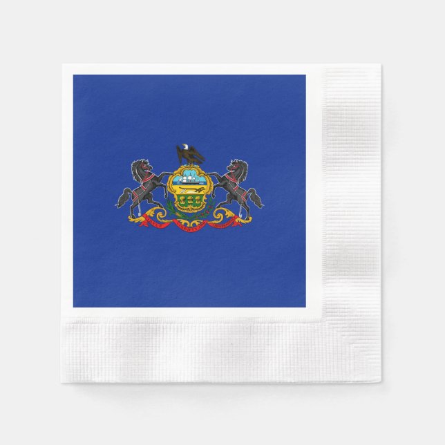 Serviettes Jetables Drapeau d'État de Pennsylvanie (Devant)