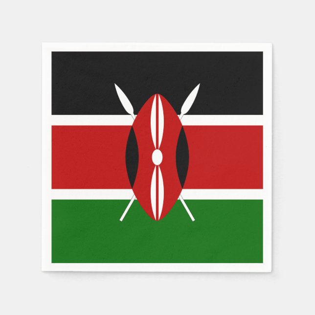Serviettes Jetables Drapeau du Kenya (Devant)