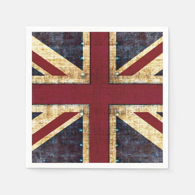 Serviettes Jetables Drapeau du Royaume-Uni d'Union Jack (Devant)