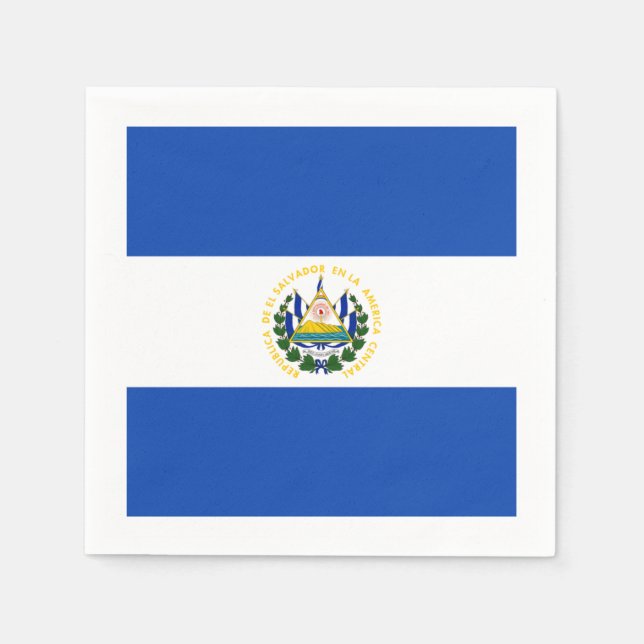 Serviettes Jetables Drapeau : El Salvador (Devant)