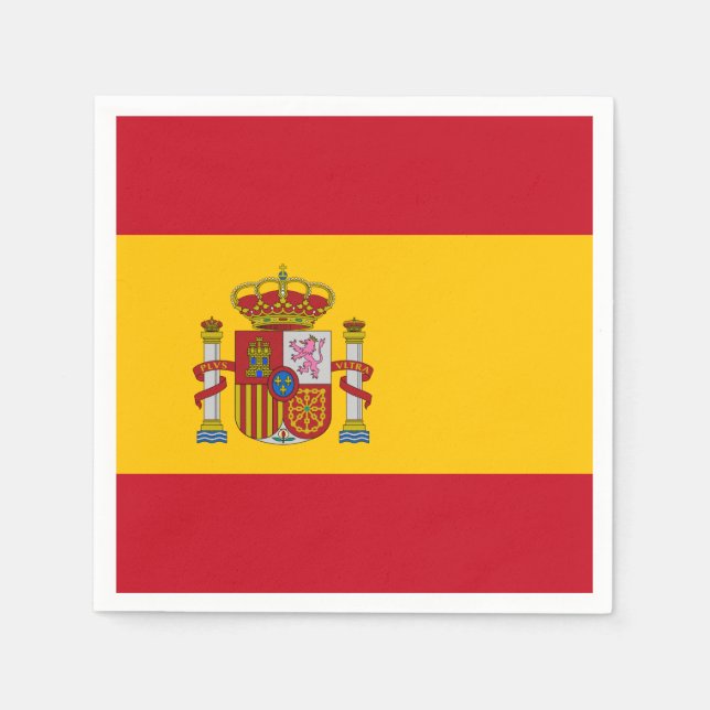 Serviettes Jetables Drapeau Espagne (Devant)