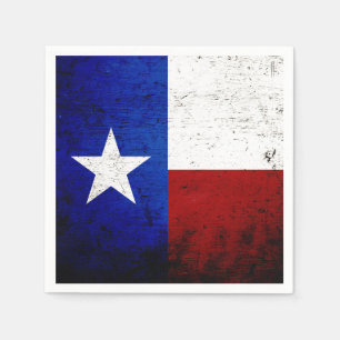Serviettes Jetables Drapeau grunge noir d'état du Texas