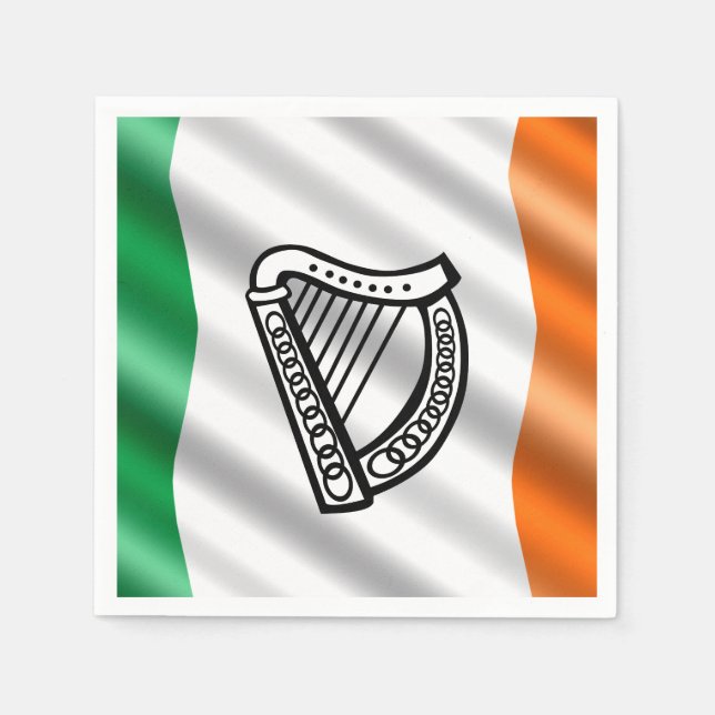 Serviettes Jetables Drapeau irlandais (Devant)