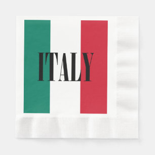 Serviettes Jetables Drapeau italien Italia Il Tricolore