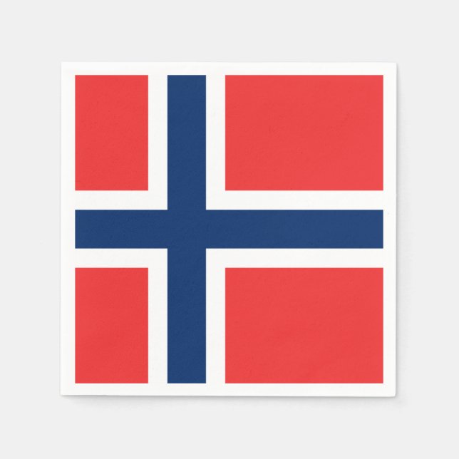 Serviettes Jetables Drapeau norvégien (Devant)