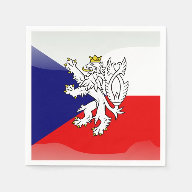 Serviettes Jetables Drapeau tchèque brillant (Devant)