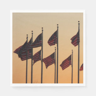 Serviettes Jetables Drapeaux au coucher du soleil Patriotique américai