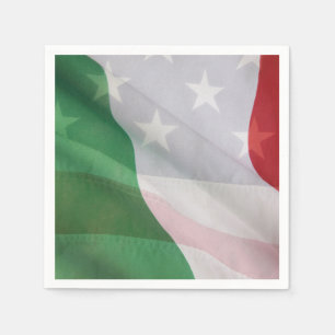 Serviettes Jetables Drapeaux italiens et américains