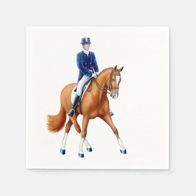 Serviettes Jetables Dressage Cheval équestre demi-passe papier serviet (Devant)