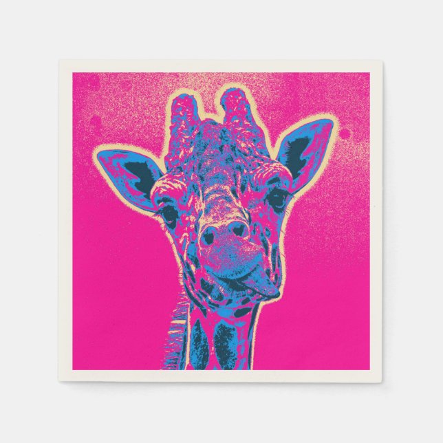 Serviettes Jetables Drôle Giraffe Sticking out son langue (Devant)