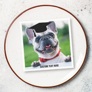 Serviettes Jetables Drôle Graduation Français Bulldog Photo Custom