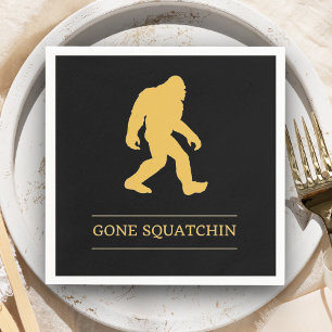 Serviettes Jetables Drôle gros pied est parti squatchin Sasquatch