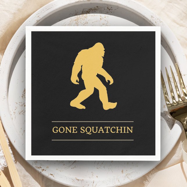 Serviettes Jetables Drôle gros pied est parti squatchin Sasquatch (Créateur téléchargé)