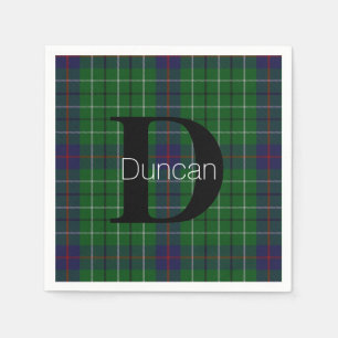 Serviettes Jetables Duncan Clan Plaid Monogram Papier