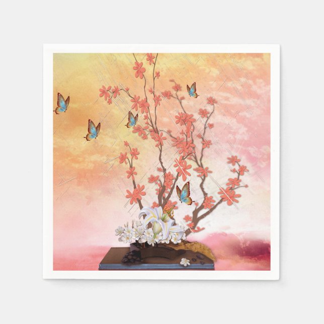 Serviettes Jetables Écran Ikebana (Devant)