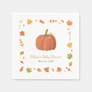Serviettes Jetables Élégant Baby shower Citrouille d'automne serviette