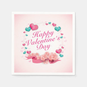 Serviettes Jetables Élégant Heureuse Sainte-Valentin Coeurs bonbons Na
