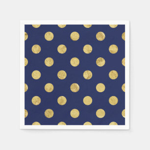 Serviettes Jetables Elégant Motif à points Polka Gold Foil - Gold & 