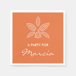 Serviettes Jetables Elégant Orchidée Simple Fleur Orange Riche Avec No