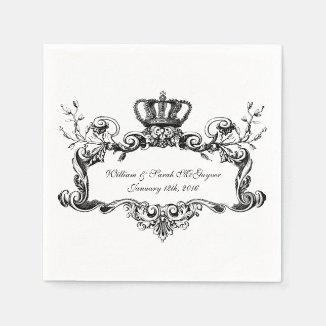 Serviettes Jetables Élégant Papier Mariage Regal (Devant)