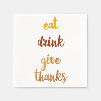 Serviettes Jetables Élégant Thanksgiving