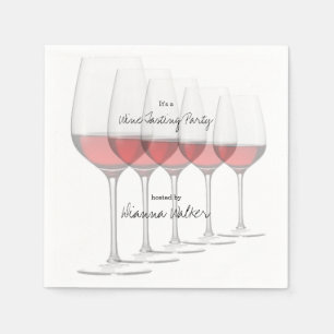 Serviettes Jetables Élégantes Grandes Lunettes de Vin Rouge