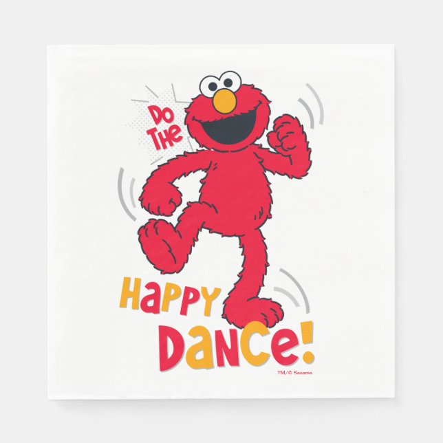 Serviettes Jetables Elmo | Faire la joyeuse danse (Devant)