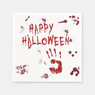 Serviettes Jetables Empreinte sanglante Halloween - Papier