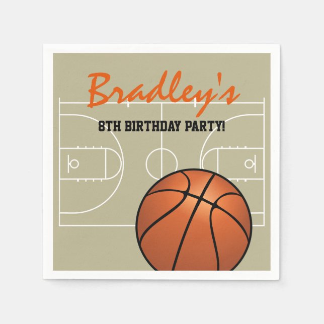 Serviettes Jetables Enfants Basketball fête d'anniversaire (Devant)