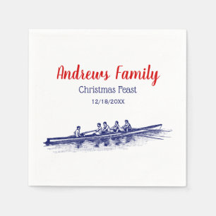 Serviettes Jetables Équipe de sports nautiques Blue Rowing Rowers
