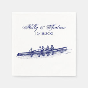 Serviettes Jetables Équipe de sports nautiques Blue Rowing Rowers