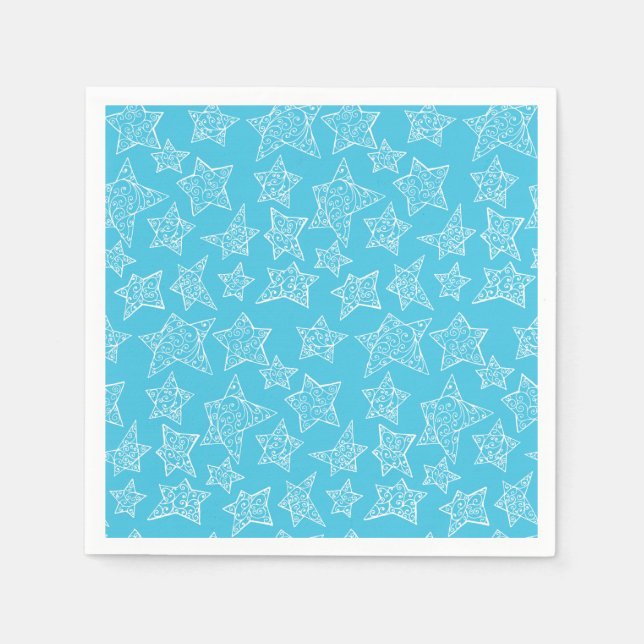 Serviettes Jetables étoiles de Noël dessinées à la main (Devant)