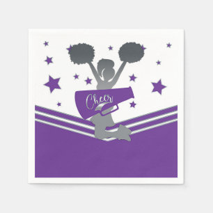 Serviettes Jetables Étoiles Violettes et Blanches Acclamez Fête de Che